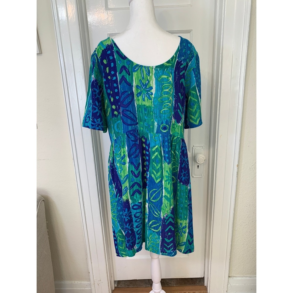 Vintage Big Hed Designs Beach House Dress Caribbean Hawaiian 90s Y2K / Size M - Picture 9 of 14